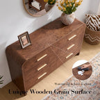 Curved Drawer Dresser for Bedroom with 6 Drawers, 54'' Wide Chest of Drawer - Image 5