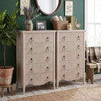 5-Drawer 47" Tall Fluted Dresser, Vertical Chest of Drawers,Nature Oak - Image 6