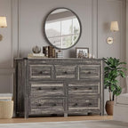 BORNOON 7-Drawer Dresser, Modern Wooden Storage Chest of Drawers, Dresser TV Stand, Wood Drawer Organizer with Metal Handles for Bedroom, Living Room, Hallway - Image 6