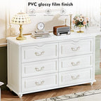 Chrangmay Modern Chest of Drawers with 6 Drawers,Deep Drawers,Clothes Organizer,Large Storage Cabinet for Living Room, Bedroom,Hallway,with Anti-Tipping Device,White - Image 5
