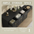 Black Dresser for Bedroom, 10 Drawer Dresser with Large Drawers, 55 Inch Wide Wood Chest for Living Room, Hallway - Image 4