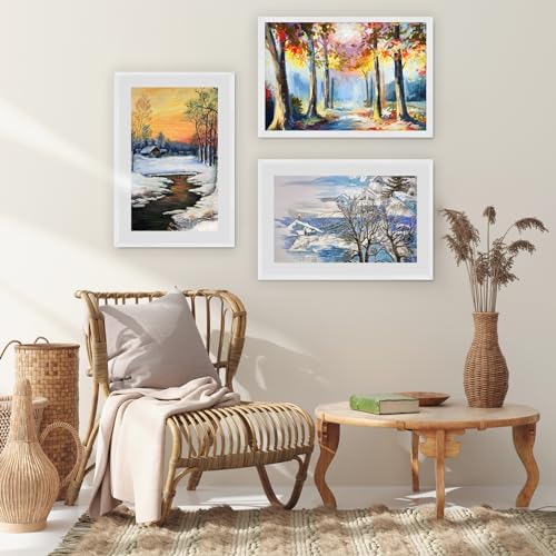 puthiac 11x14 Solid Oak Wood Picture Frames, White, 3 Pack - Image 6
