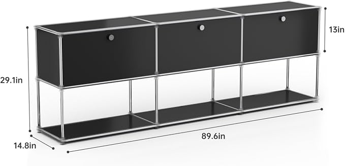 Modern Storage Cabinet Black G Versatile Free-Standing Organizer - Image 3