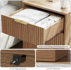 9 Drawer Dresser & 3-Drawer Nightstand Set 3-Piece, Natural Wood丨63 Long Dresser Set Night Stand Set of 2 with Metal Handle, Modern Wood Chest of Drawers Storage Dressers Set for Bedroom - Image 6