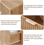 LEYAOYAO Fluted 5 Drawers Dresser for Bedroom Set of 2, 34" Tall Modern Chest of Drawers with Metal Handle, Curved Profile Design,Natural Wood Drawer Organizer for Bedroom,Living Room,Hallway,Natural - Image 6