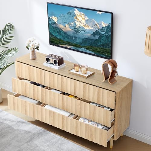 Bifins 60" Wide Fluted Dresser for Bedroom with 9 Drawers - Image 6