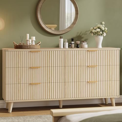 Modern Dresser and Nightstand Sets 3-Piece, 2 Nightstands 6-Drawer Dresser - Image 2