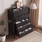 CHUWELL 45" Tall Black 5 Drawer Dresser for Bedroom with Solid Wood Legs - Image 4
