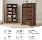 Farmhouse 6 Drawers Dresser, 47" High, Walnut - Image 6