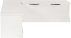 Linon Harris White Solid Pine Backless Nook - Image 10