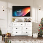 Farmhouse 7 Drawers Dresser for Bedroom with Charging Station,Wood Dressers - Image 3