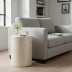 PEMAR Capiz Shell Cylinder Drum End Table Nacre Side Table Stool Round Drum - Image 17