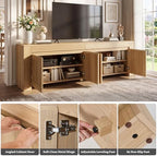 YITAHOME 70 Inch TV Stand with Storage Doors for up to 80" TVs, Natural Oak - Image 5