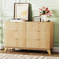 VINGLI Fluted Dresser for Bedroom, 6 Drawer Dresser Mid Century Modern, Oak by VINGLI