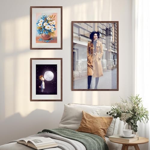 puthiac 16x20 Solid Oak Wood Picture Frame, Walnut, 1 Pack - Image 6