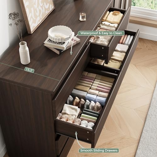 MapleGrace Modern 8 Drawer Dresser, Brown - Image 5