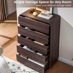 Standifurno Walnut Dresser for Bedroom, Modern 5 Drawer Closet, Freestanding Dressers with Deep Drawers, Large Storage Organizer for Living Room, 29.5’’ W - Image 4