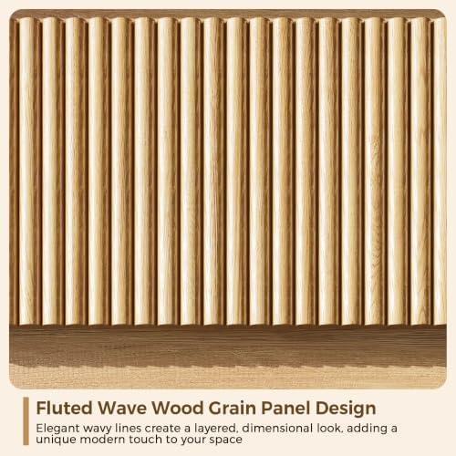 Jocoevol 6 Drawer Fluted Dresser, Modern Chest of Drawers for Bedroom with Hidden Handles, Wood Storage Organizer Cabinet for Living Room & Entryway, Natural Oak (15.7" D x 47.3" W x 31.6" H) - Image 5