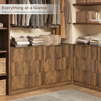 Walnut 6 Drawer Dresser for Bedroom, 55" Wide Fluted Chest of Drawers - Image 3