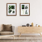 Hongkee 11x14 Picture Frame Set of 4, Made of Glass and Rustic Brown Wooden Frame, Display 8x10 Pictures with Mat or 11 x 14 Posters without Mat for Wall Mounting, Gallery Photo Frames - Image 4