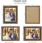 Hongkee 10x13 Picture Frame Set of 4, Made of Real Glass and Rustic Brown Frame, 10 by 13 Photo for Wall or Tabletop - Display Picture 8.5x11 with Mat or 10x13 Without Mat - Image 2