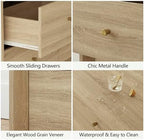 FORTUNETEC 47" Wide 6 Drawer Dresser for Bedroom,Oak - Image 4