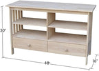 IC International Concepts, Mission Entertainment/TV Stand, Solid Real Wood - Image 3