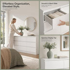Spaco White 9 Drawer Dresser for Bedroom,Modern Long Dresser with Deep Drawer,Large Storage Chest of Drawer,Wood Bedroom Storage Organizer Furniture Drawers for Living Room - Image 5