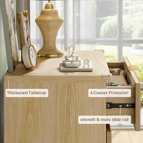 Wood Tall 5 Drawers Dresser, 27.6" W Fluted Modern Dressers for Bedroom - Image 5