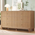 INNOD Fluted 6 Drawers Dresser, 54" Wide Modern Chest of Drawers with Round Corners, Wooden Dresser TV Stand, Wood Drawer Organizer for Bedroom, Living Room, Hallway by INNODToddlerTower