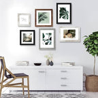 Hongkee 9x12 Picture Frame Set of 4, Made of Glass and Multicolour Wooden Frame, 9 by 12 Photo for Wall or Tabletop - Display Picture 6x8 with Mat or 9x12 Without Mat - Image 4