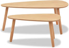 Gecheer Scandinavian Style Solid Pine Wood Coffee Tables - Image 8