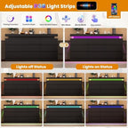 Garvee 9 Drawer Dresser for Bedroom - 63" Wide Chest of Drawers with LED Light and Charging Station, Large TV Stand Multi-Function Home Organizer for Living Room, Entryway, Hallway, Black - Image 6
