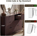 Fluted 7 Drawer Dresser for Bedroom, 54"W Wooden Dressers & Chest of Drawer - Image 6