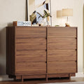 HOUROM Walnut Dresser for Bedroom, 53in Modern 8 Drawer Chest of Drawers by HOUROMDresserforBedroom