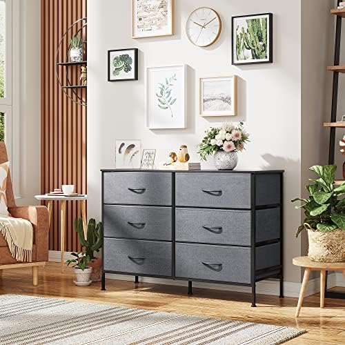 WLIVE Dresser for Bedroom with 6 Fabric Drawers, Dark Grey - Image 4
