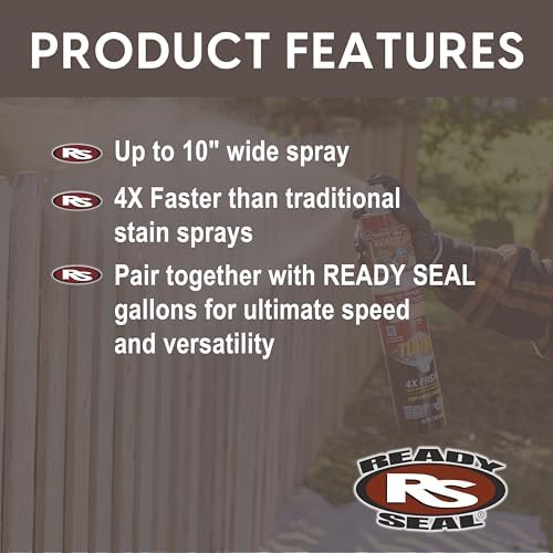Ready Seal Exterior Wood Stain & Sealer, Redwood, Turbo Spray - Image 3