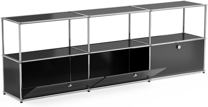 Modern Storage Cabinet Black G Versatile Free-Standing Organizer - Image 4
