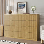 MAISONARIA Dresser for Bedroom, 8 Drawer Double Dresser, Modern Chest of Drawers for Bedroom, Living Room, Entryway and Closet, 15.7" D x 55" W x 37.4" H, Natural - Image 7