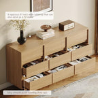 HOUROM Oak Dresser for Bedroom, 59in Modern 9 Drawer Chest of Drawers - Image 4