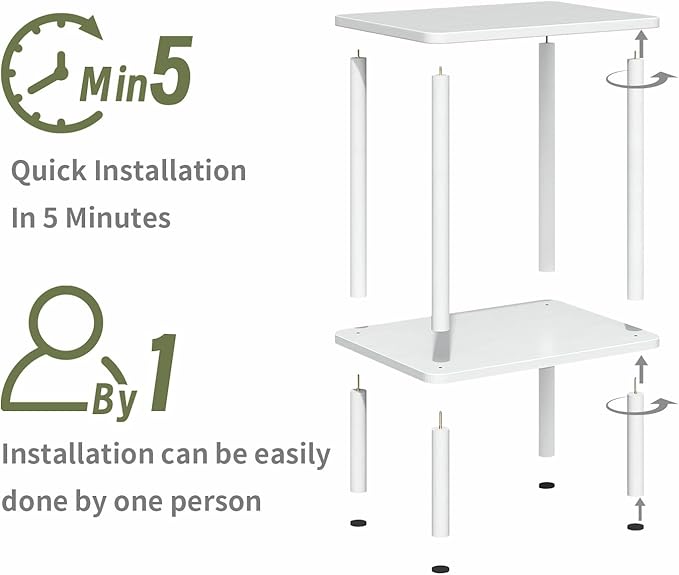 Apicizon 2 Tier End Table, Small Side Table - Image 4