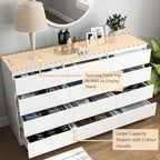 Vibe & Dine 12 Drawer Dresser, 59.1" Large Dresser for Bedroom Free Handle, Modern Wooden Chest of Drawers with Wide Storage for Living Room, White - Image 5