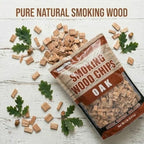 Oak Smoking Wood Chips 2 lb – Natural Hardwood Smoker Chips for BBQ, Grill & Smoker, Strong Classic Smoke Flavor for Beef, Brisket & Ribs, No Chemicals - Image 2