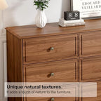 Chrangmay 9 Drawer Dresser,63" Wide Mid Century Chest of Drawers,Wooden Bedroom Drawer Dresser with 9 Storage Drawers for Bedroom,Living Room,with Anti-Tipping Device,Umber. - Image 5