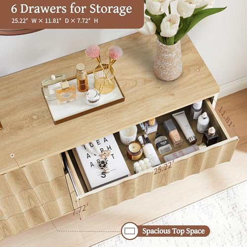 Bifins 53" Wide Fluted 6 Drawer Dresser - Image 3