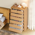 TEENFON 51.6" Tall Dresser for Bedroom with 7 Drawers, Modern Dressers & Chests of Drawers with Thicker Panels, Wooden Dresser TV Stand, Bedroom Dressers, for Bedroom, Hallway, Natural - Image 4