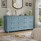Scurrty Blue 9 Drawer Dresser, Large Chest of Drawers for Closet Storage - Image 3