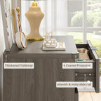 Wood Tall 5 Drawers Dresser, 27.6" W Fluted Modern Dressers for Bedroom - Image 3