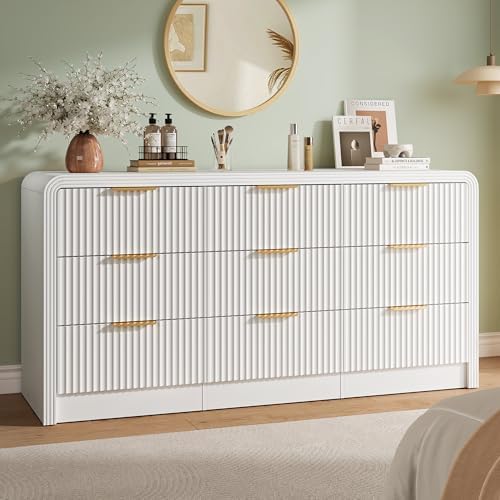 Decofy Fluted 9 Drawers Dresser, 63'' Wide Chest of Drawers for Bedroom by Decofy