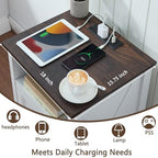 Farmhouse 2 Drawers Dresser for Bedroom,Small Dresser with Charging Station - Image 4